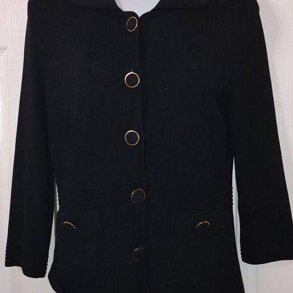 Cable & Gauge  black button down cardigan  Sz S - Picture 2 of 4